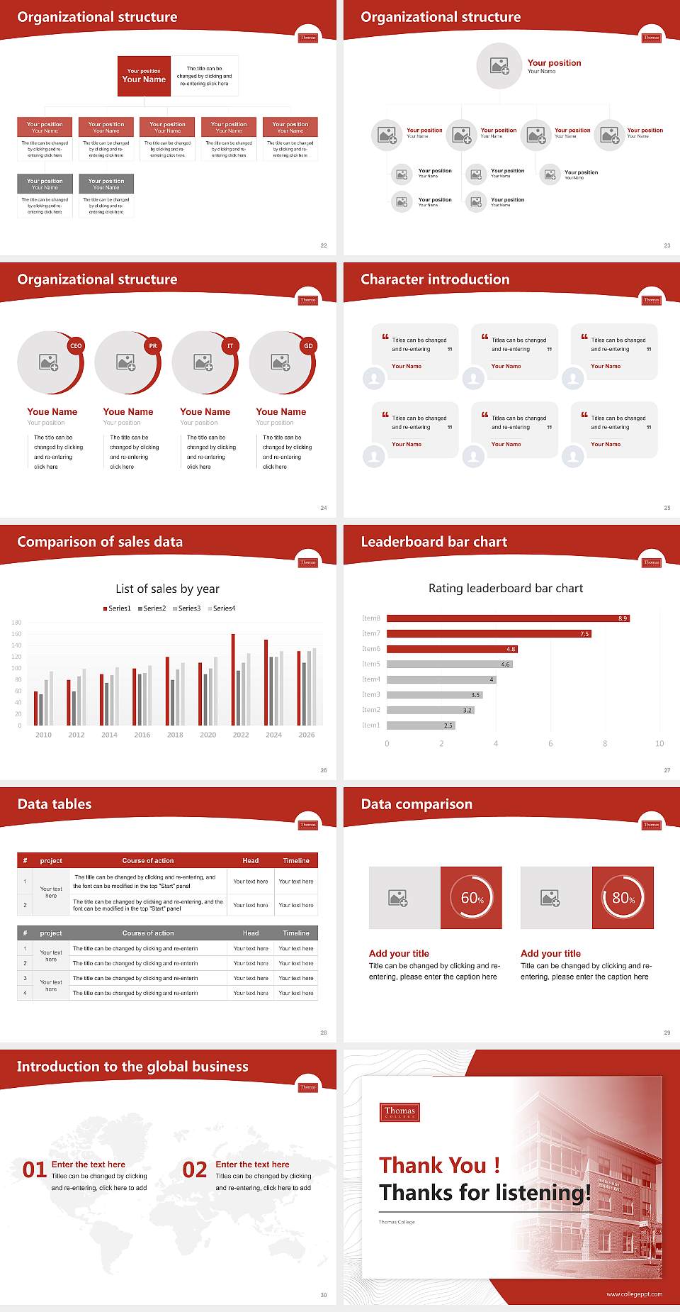 Thomas College Academic Presentation/Research Findings Report PPT Template4:3 ratio PPT effect preview image4