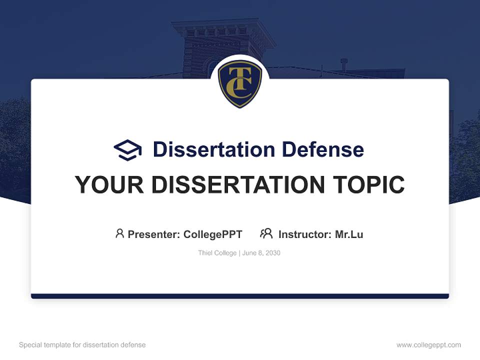 Thiel College Graduation Thesis Defense PPT Template4:3 ratio PPT effect preview image7