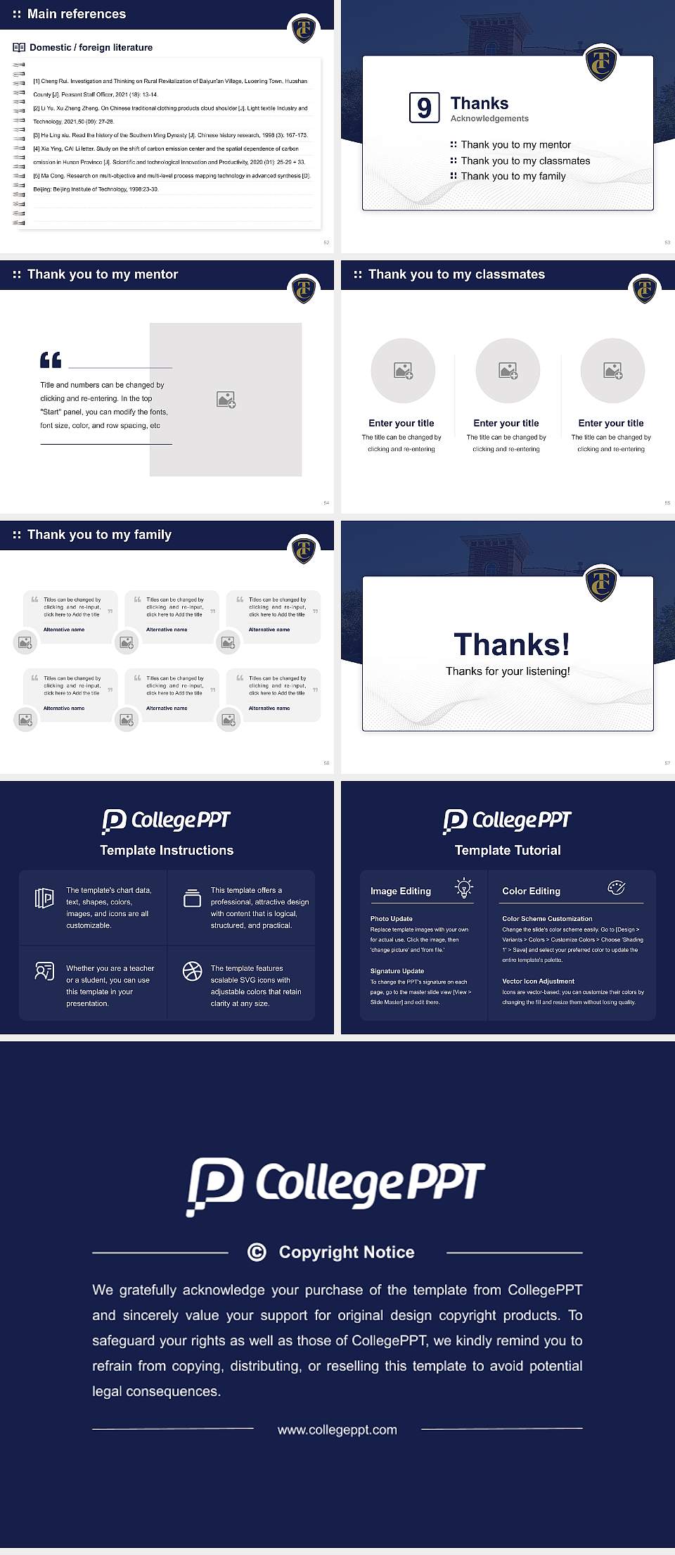 Thiel College Graduation Thesis Defense PPT Template4:3 ratio PPT effect preview image7
