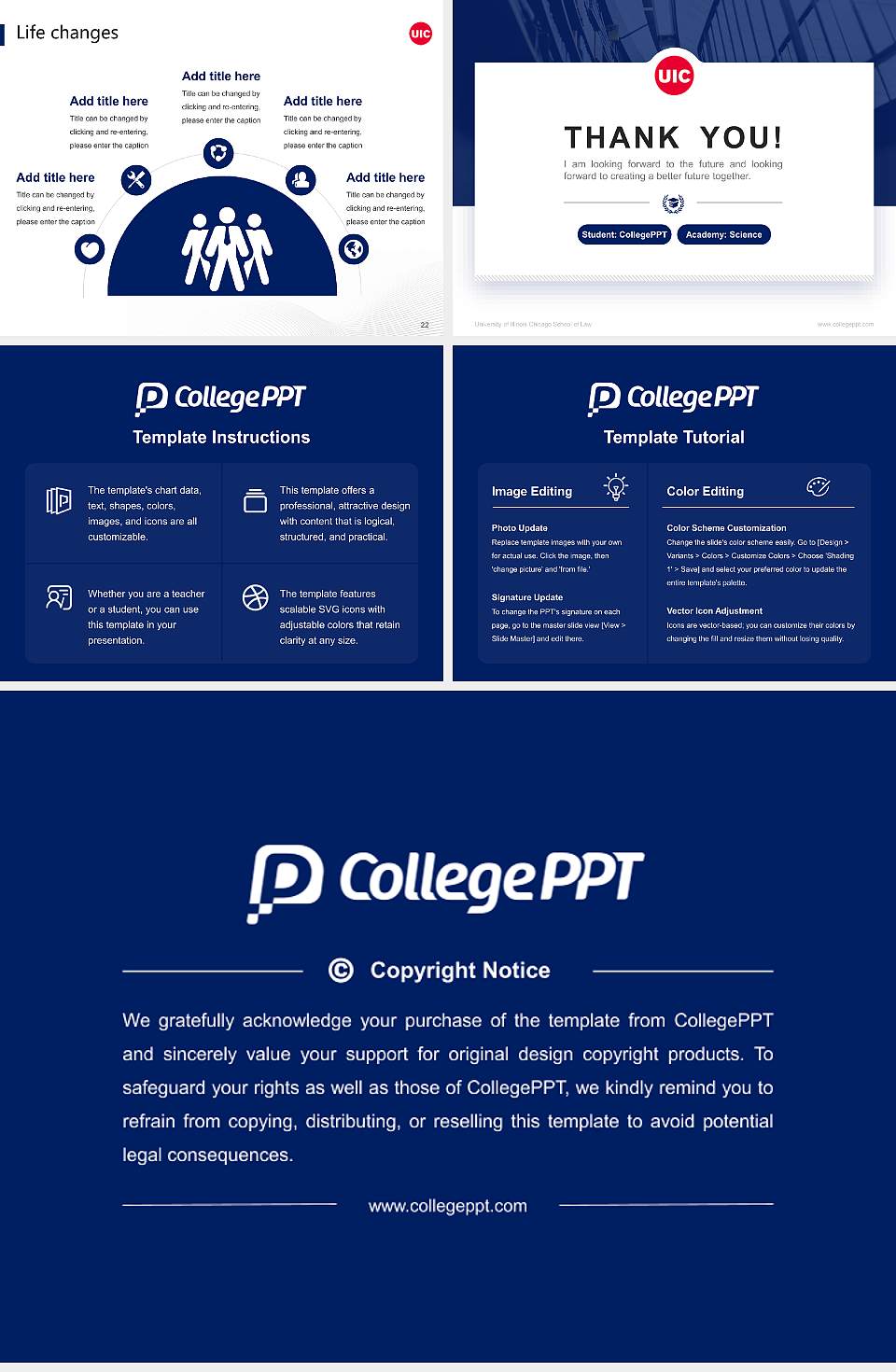 University of Illinois Chicago School of Law National Scholarship Defense PPT Template4:3 ratio PPT effect preview image4