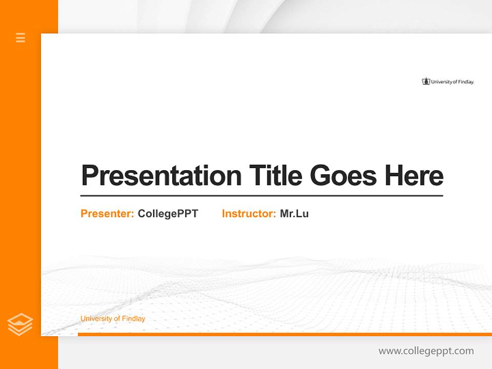 University of Findlay Thesis Proposal/Graduation Defense PPT Template4:3 ratio PPT effect preview image5