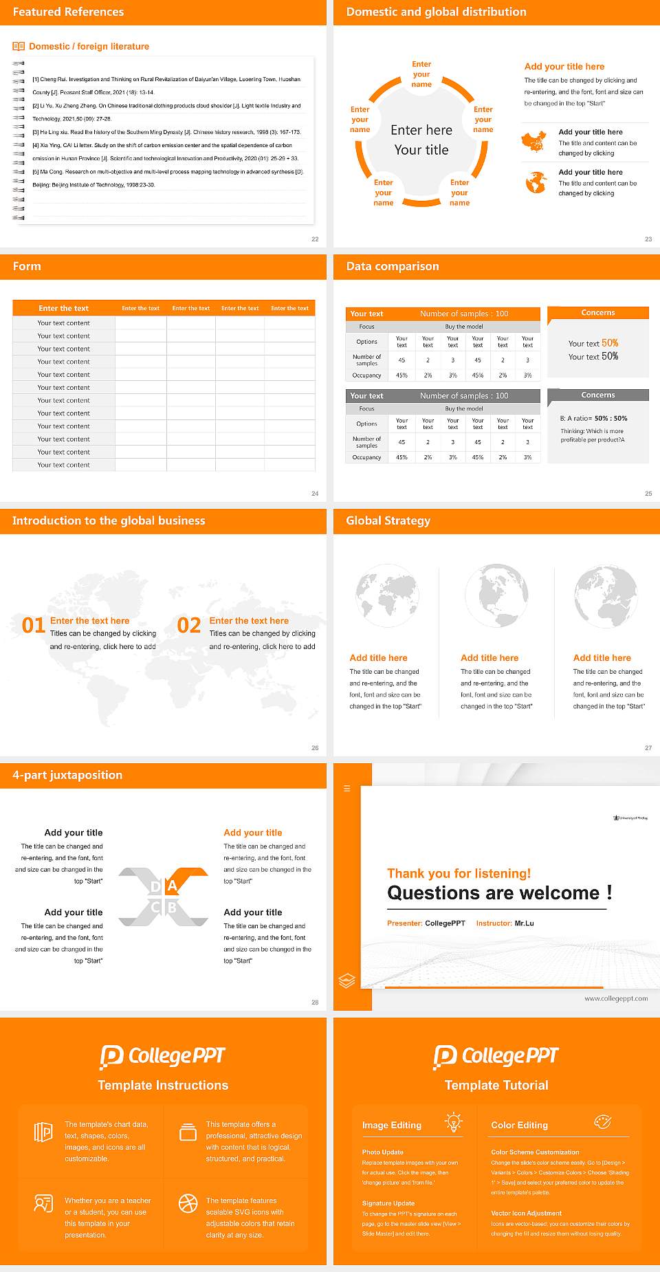 University of Findlay Thesis Proposal/Graduation Defense PPT Template4:3 ratio PPT effect preview image4