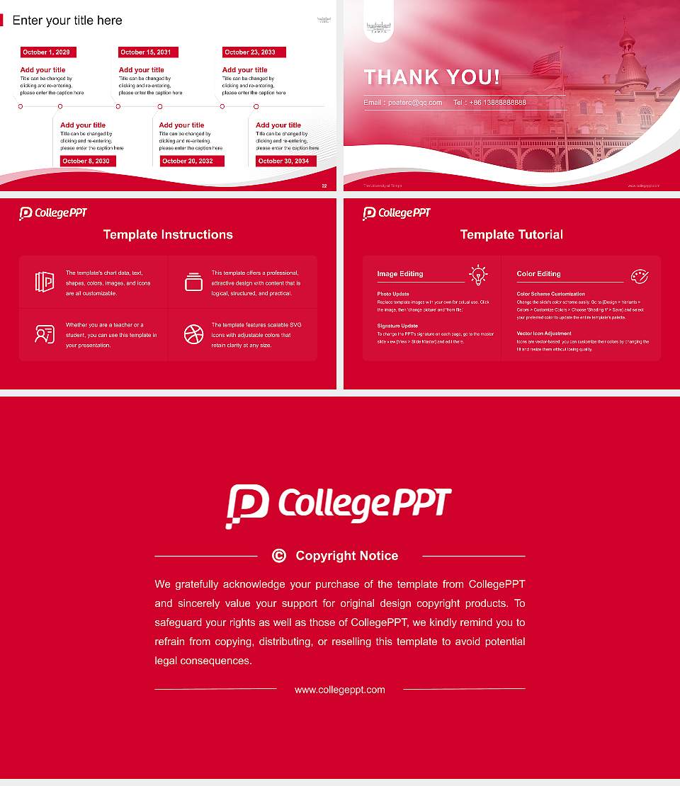 The University of Tampa Lecture Sharing and Networking Event PPT Template16:9 ratio PPT effect preview image4