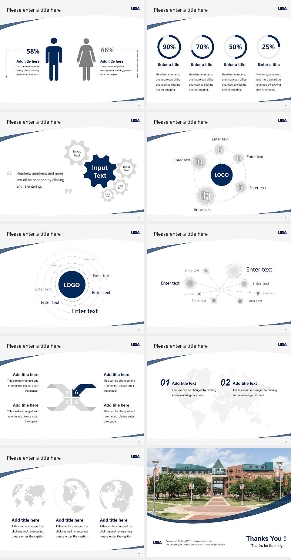 The University of Texas at San Antonio Course/Courseware Creation PPT Template4:3 ratio PPT effect preview image4