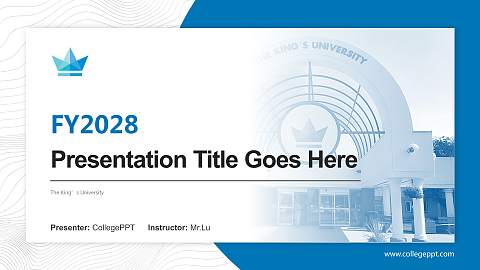The King’S University Academic Presentation/Research Findings Report PPT Template
