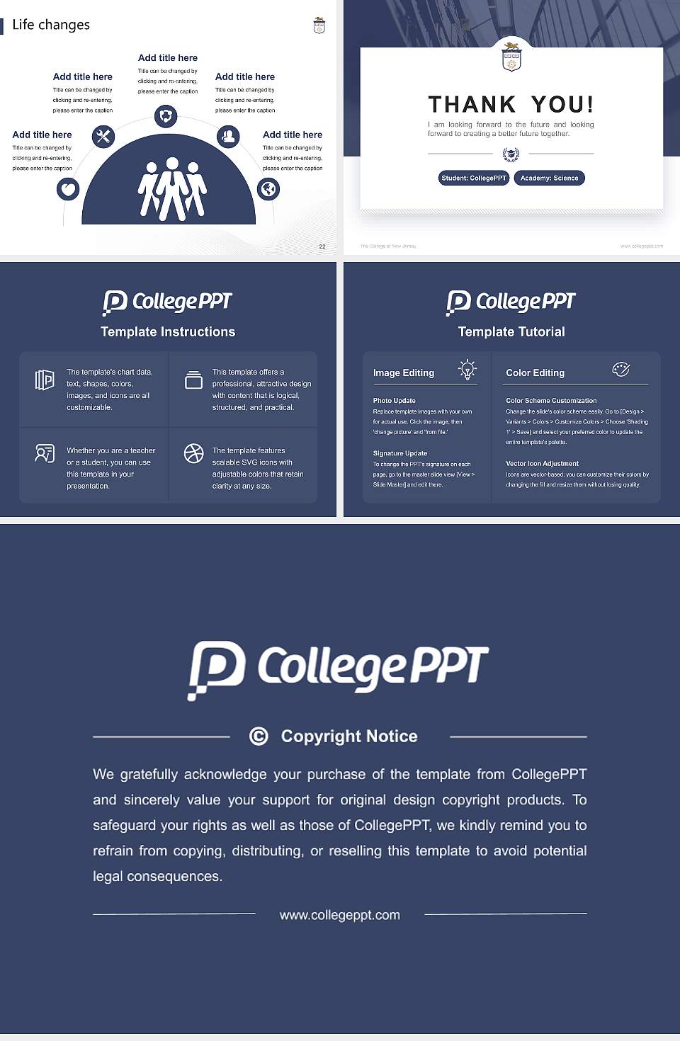 The College of New Jersey National Scholarship Defense PPT Template4:3 ratio PPT effect preview image4