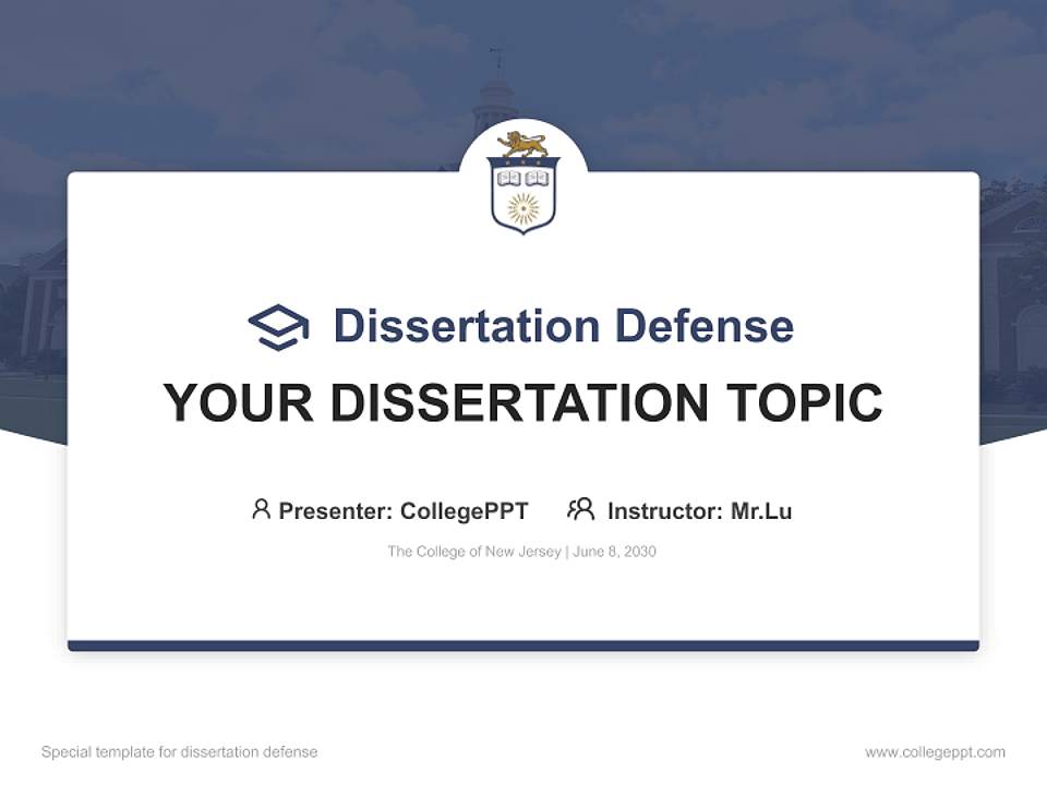The College of New Jersey Graduation Thesis Defense PPT Template4:3 ratio PPT effect preview image7