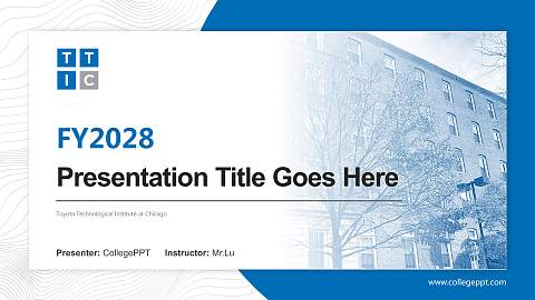 Toyota Technological Institute at Chicago Academic Presentation/Research Findings Report PPT Template