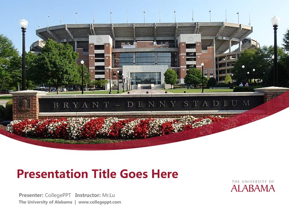 The University of Alabama Course/Courseware Creation PPT Template4:3 ratio PPT effect preview image5