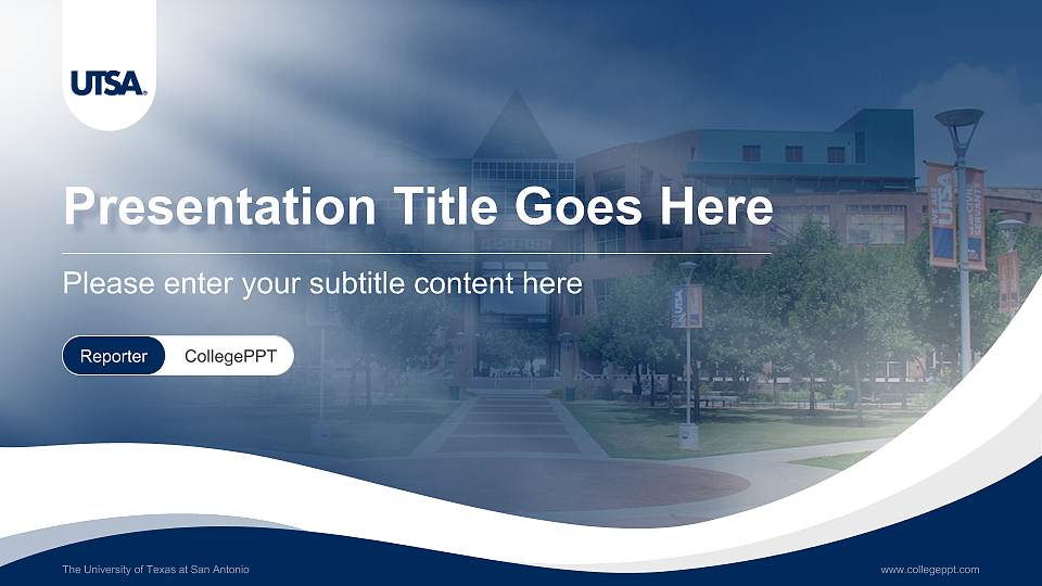 The University of Texas at San Antonio Lecture Sharing and Networking Event PPT Template16:9 ratio PPT effect preview image