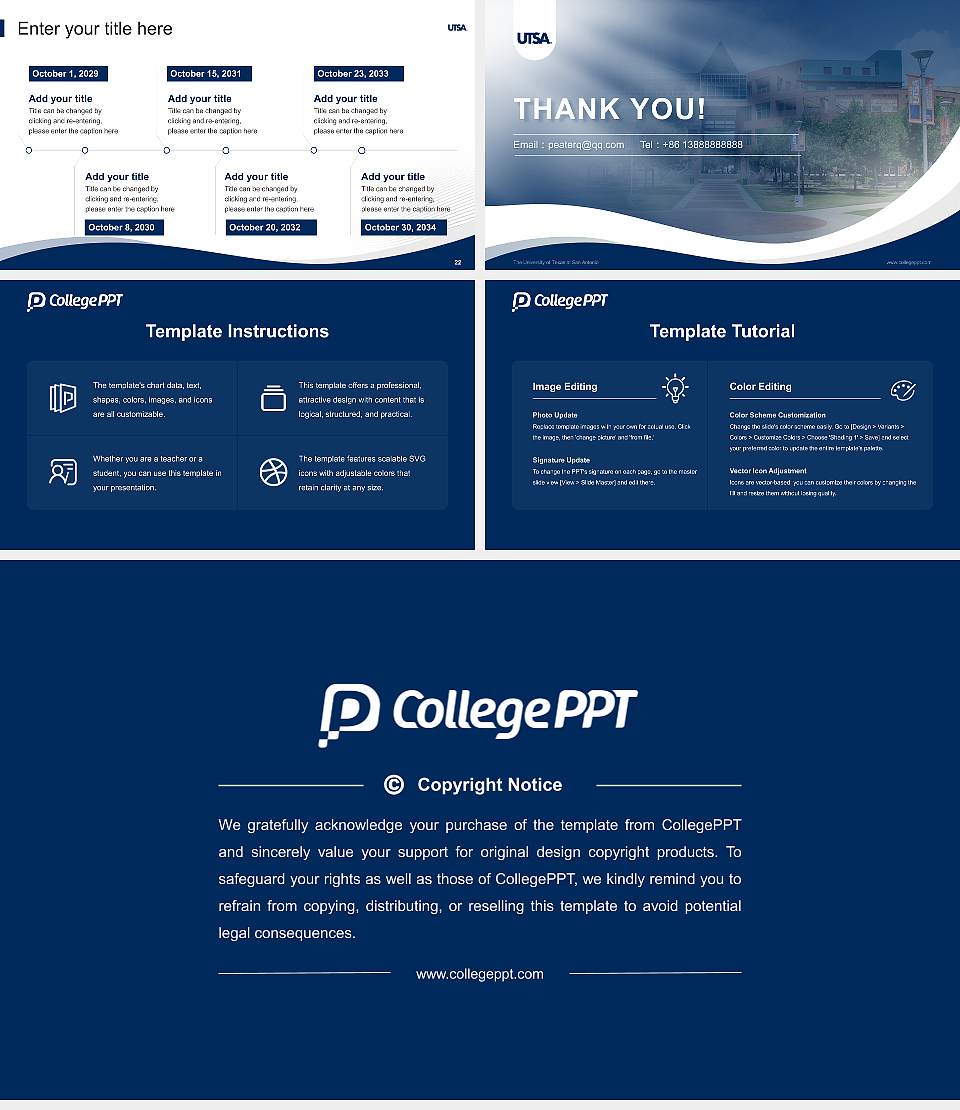 The University of Texas at San Antonio Lecture Sharing and Networking Event PPT Template16:9 ratio PPT effect preview image4