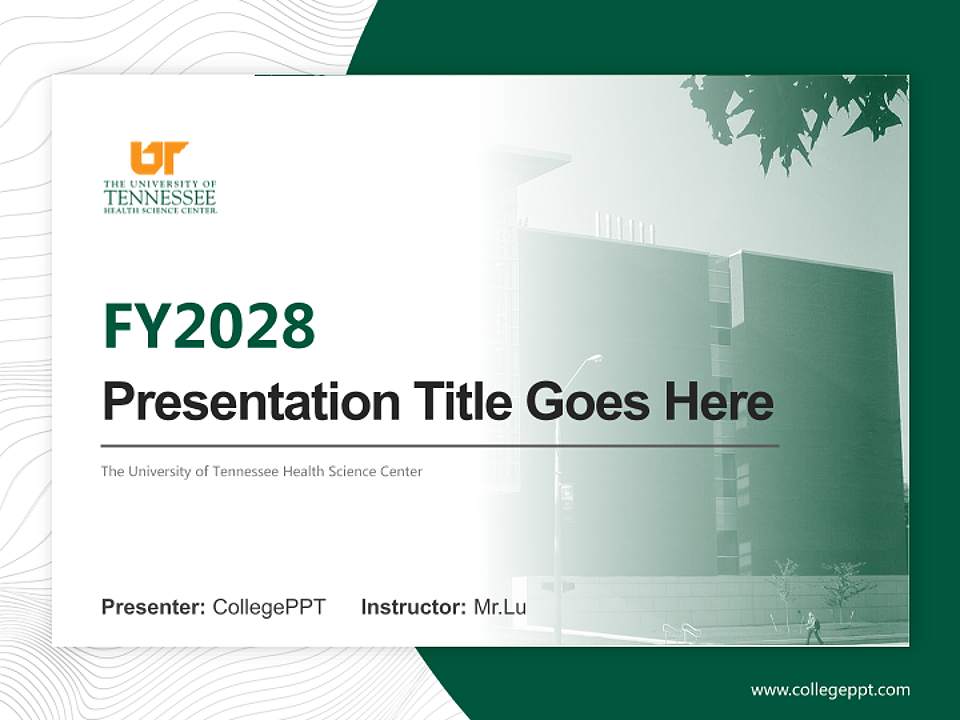 The University of Tennessee Health Science Center Academic Presentation/Research Findings Report PPT Template4:3 ratio PPT effect preview image5