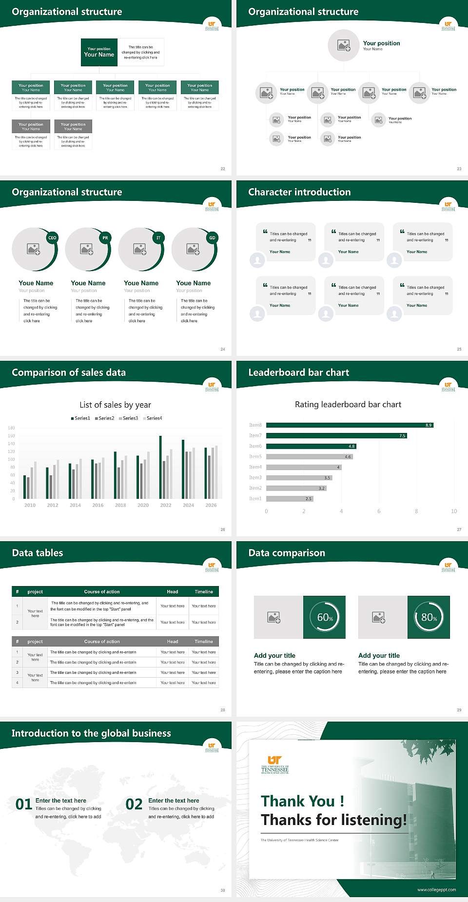 The University of Tennessee Health Science Center Academic Presentation/Research Findings Report PPT Template4:3 ratio PPT effect preview image4