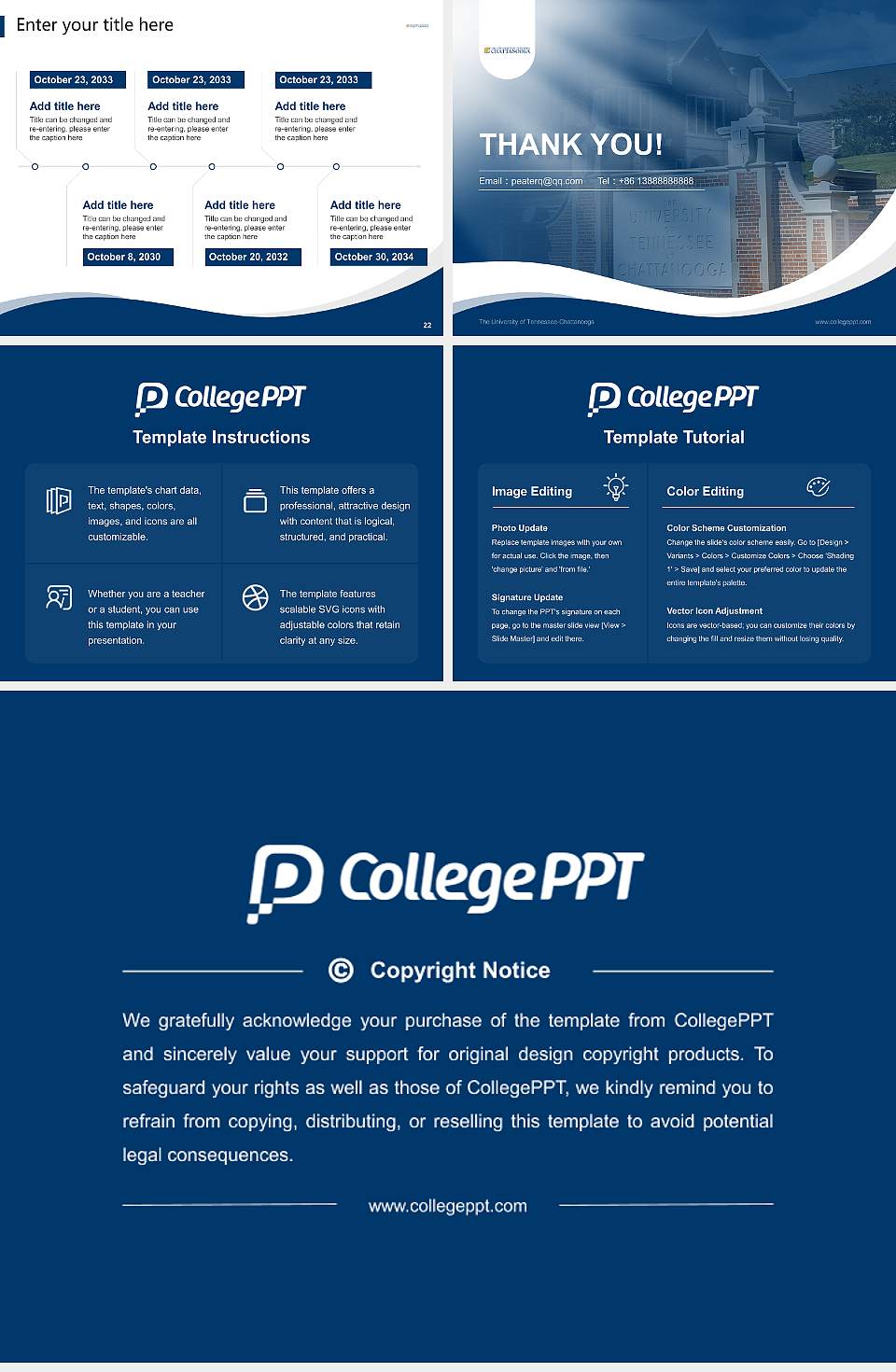 The University of Tennessee-Chattanooga Lecture Sharing and Networking Event PPT Template4:3 ratio PPT effect preview image4