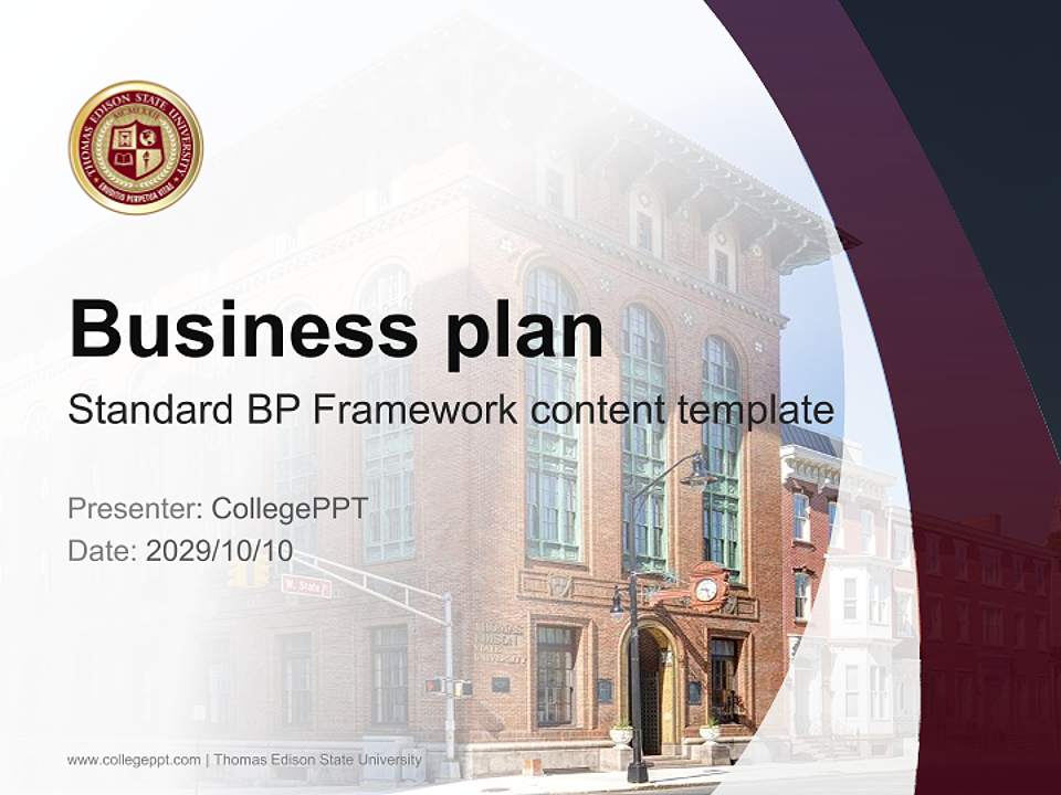 Thomas Edison State University Competition/Entrepreneurship Contest PPT Template4:3 ratio PPT effect preview image9