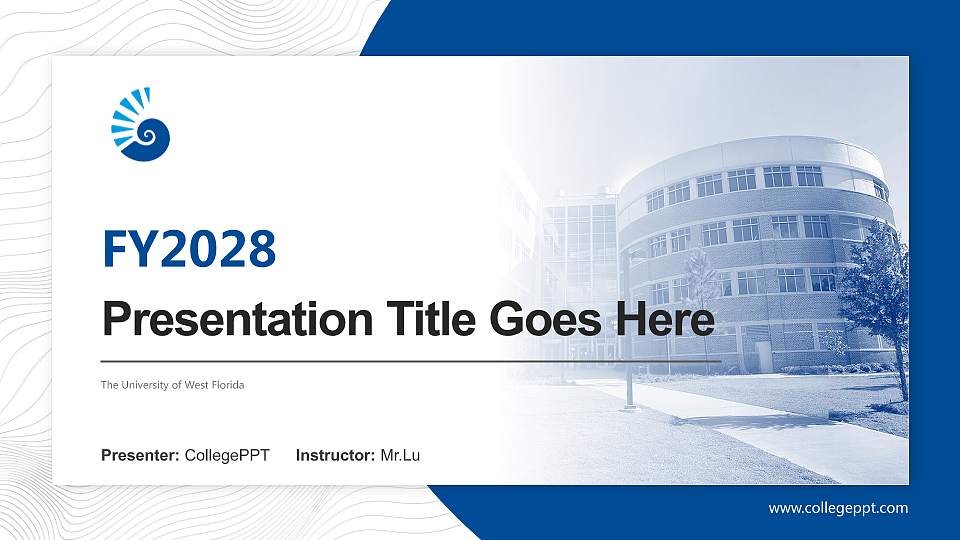 The University of West Florida Academic Presentation/Research Findings Report PPT Template16:9 ratio PPT effect preview image