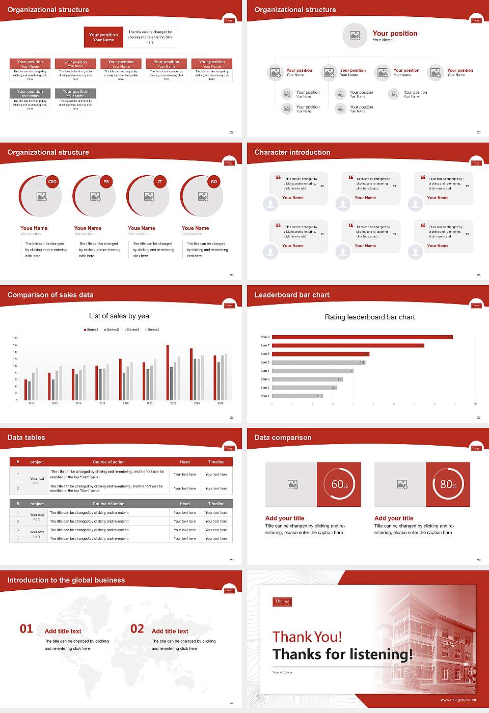 Thomas College Academic Presentation/Research Findings Report PPT Template16:9 ratio PPT effect preview image4