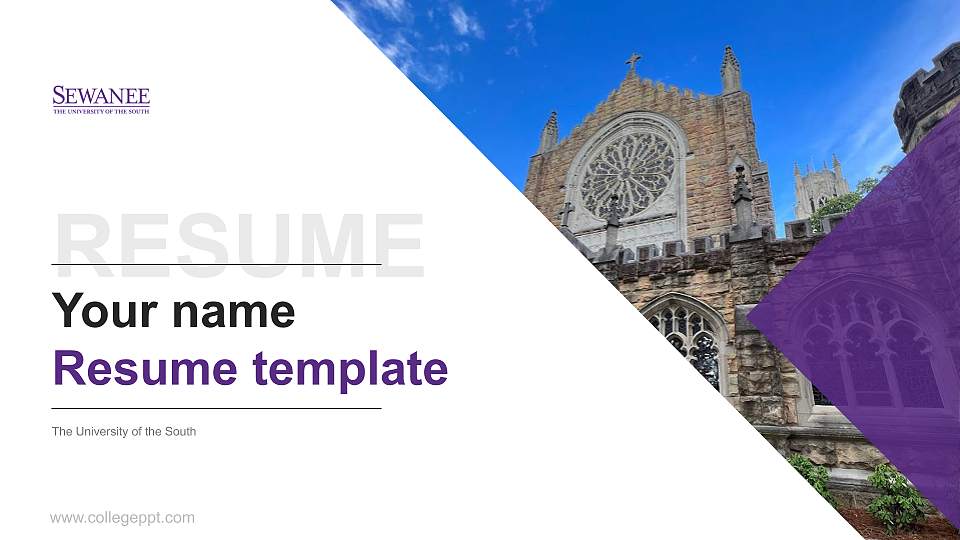 The University of the South Resume PPT Template16:9 ratio PPT effect preview image