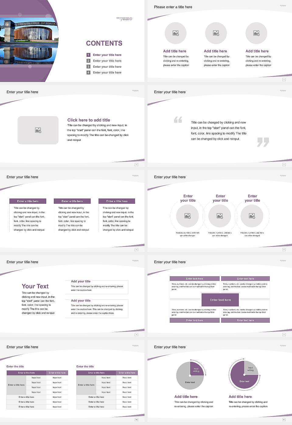 The College of Idaho Course/Courseware Creation PPT Template16:9 ratio PPT effect preview image2