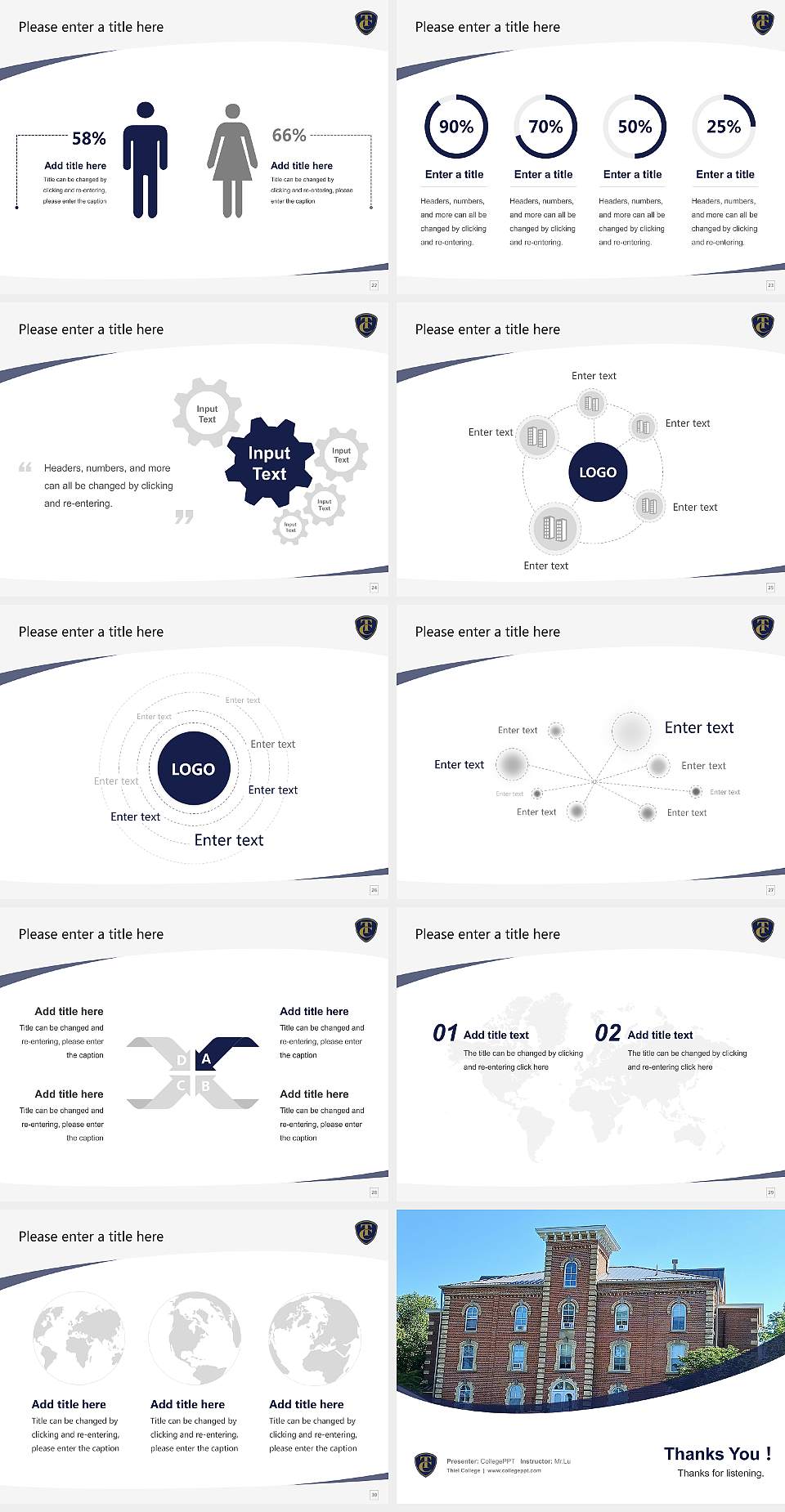 Thiel College Course/Courseware Creation PPT Template4:3 ratio PPT effect preview image4