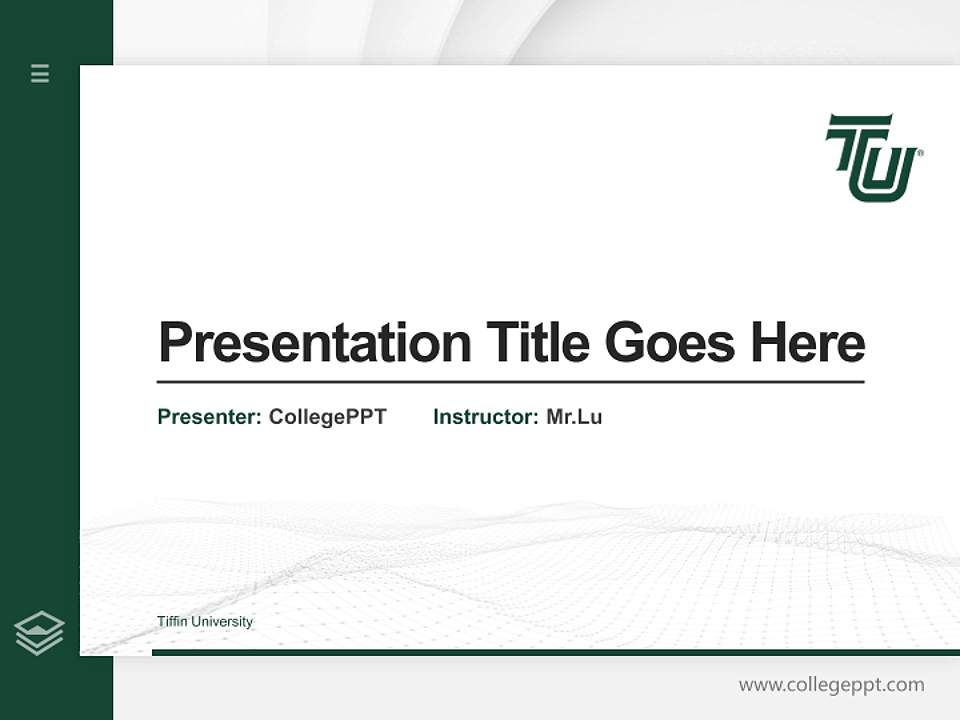 Tiffin University Thesis Proposal/Graduation Defense PPT Template4:3 ratio PPT effect preview image5