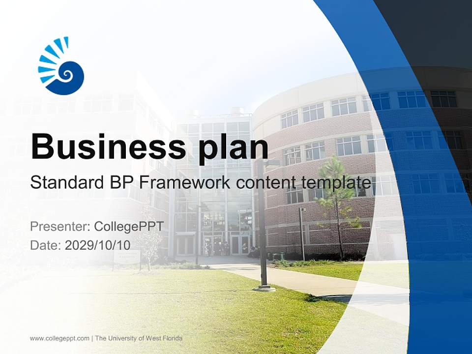 The University of West Florida Competition/Entrepreneurship Contest PPT Template4:3 ratio PPT effect preview image9