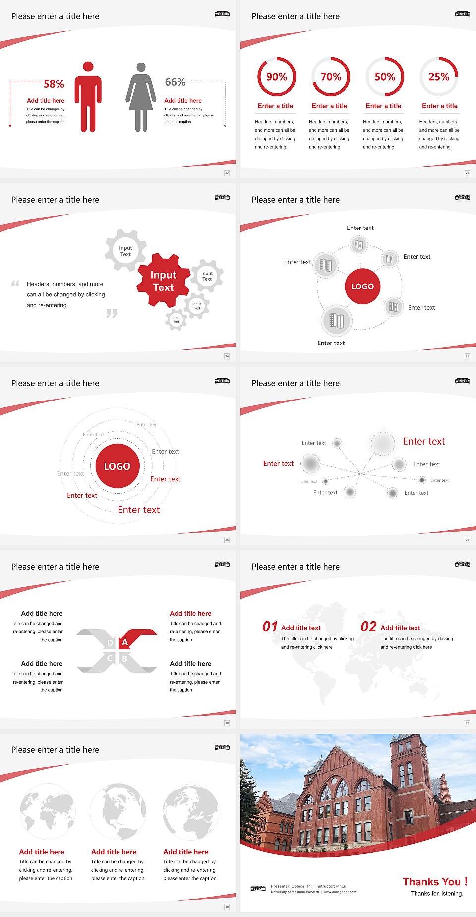 University of Montana-Western Course/Courseware Creation PPT Template4:3 ratio PPT effect preview image4