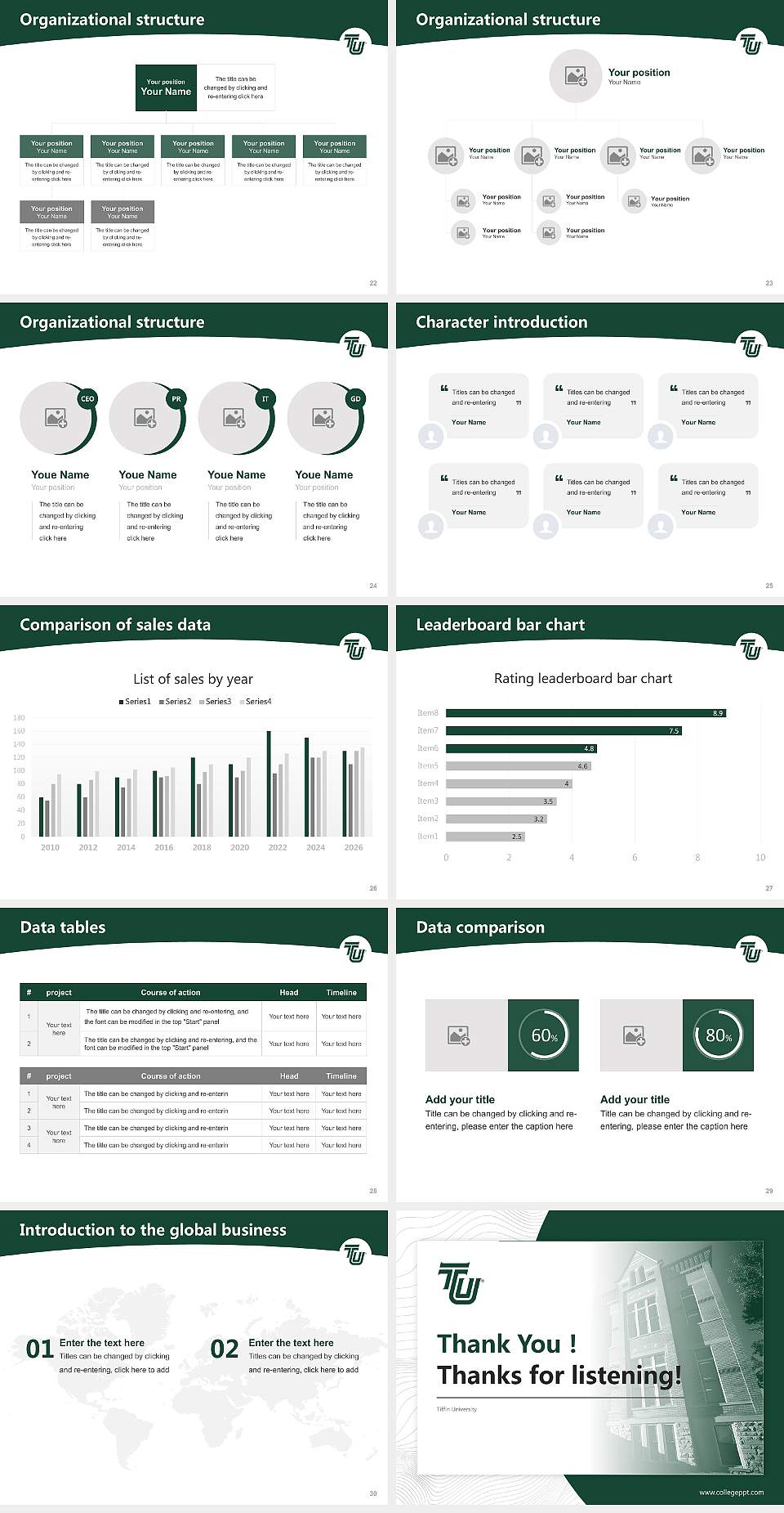 Tiffin University Academic Presentation/Research Findings Report PPT Template4:3 ratio PPT effect preview image4