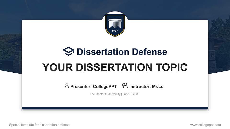 The Master’S University Graduation Thesis Defense PPT Template16:9 ratio PPT effect preview image