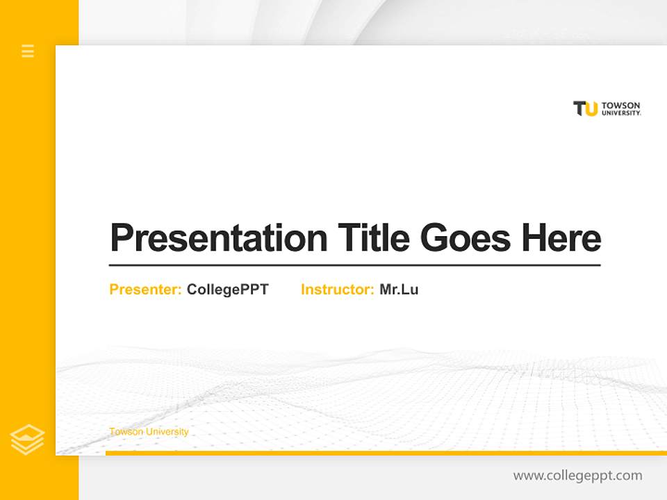 Towson University Thesis Proposal/Graduation Defense PPT Template4:3 ratio PPT effect preview image5