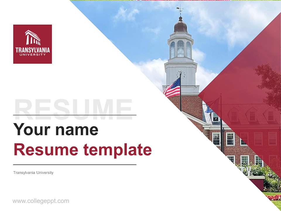 Transylvania University Resume PPT Template4:3 ratio PPT effect preview image5