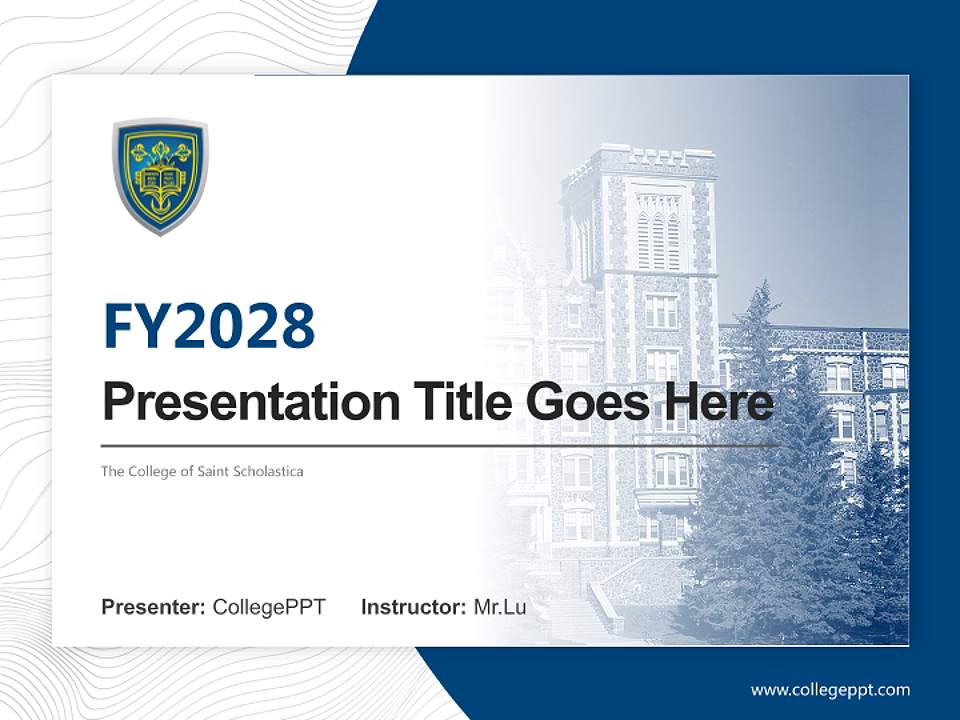 The College of Saint Scholastica Academic Presentation/Research Findings Report PPT Template4:3 ratio PPT effect preview image5