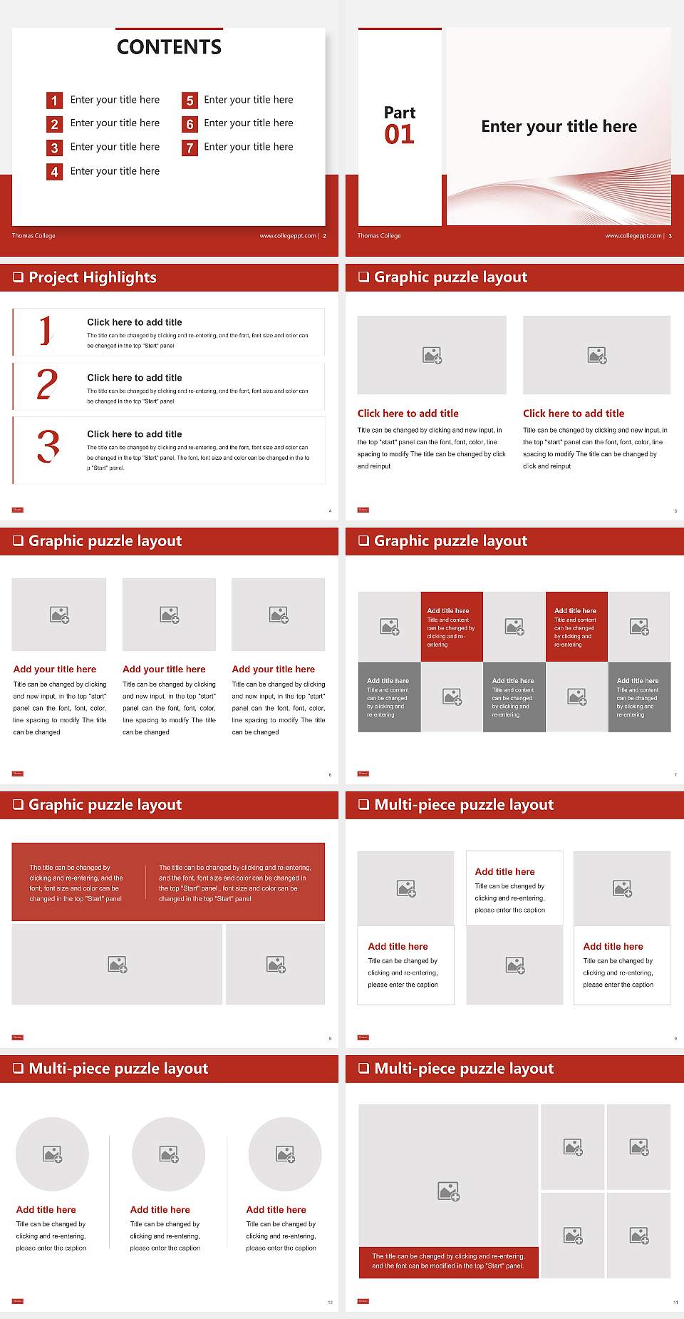 Thomas College General Purpose PPT Template4:3 ratio PPT effect preview image2