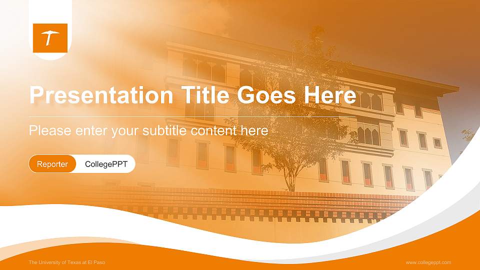 The University of Texas at El Paso Lecture Sharing and Networking Event PPT Template16:9 ratio PPT effect preview image