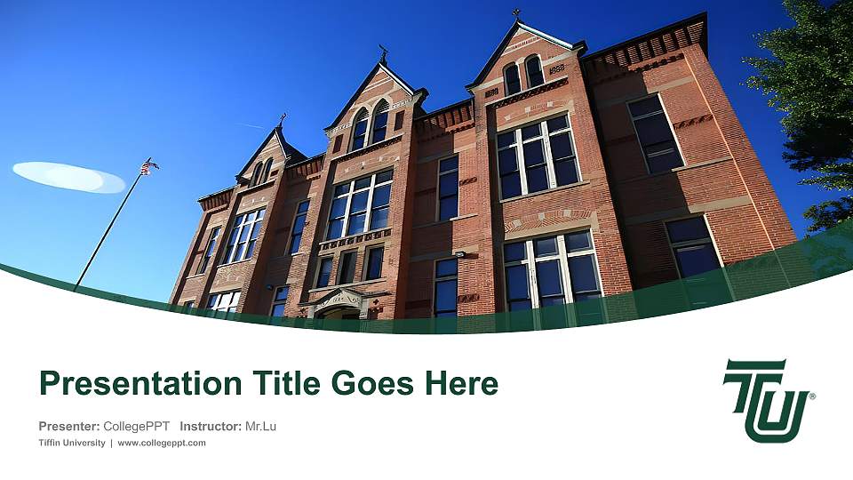 Tiffin University Course/Courseware Creation PPT Template16:9 ratio PPT effect preview image