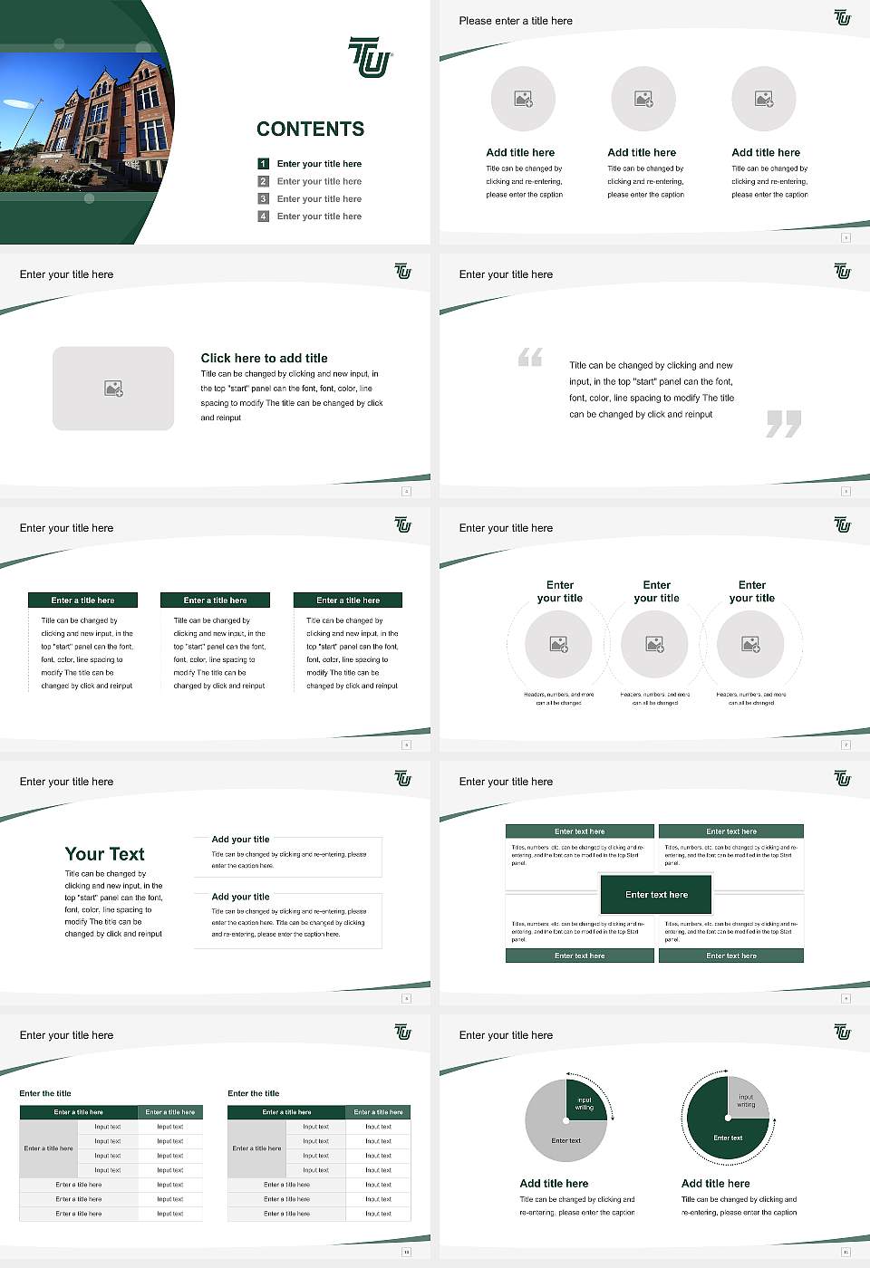 Tiffin University Course/Courseware Creation PPT Template16:9 ratio PPT effect preview image2