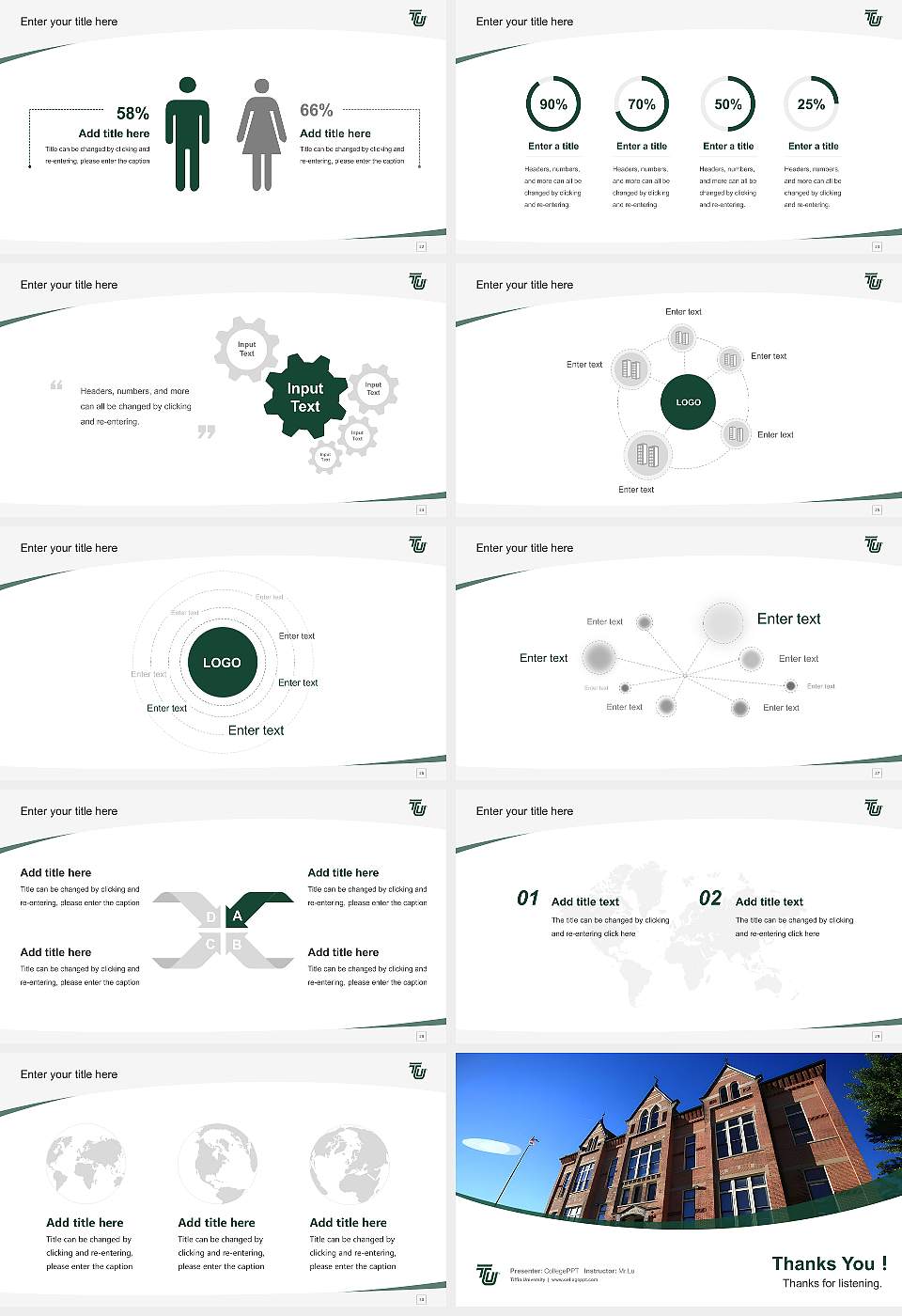 Tiffin University Course/Courseware Creation PPT Template16:9 ratio PPT effect preview image4