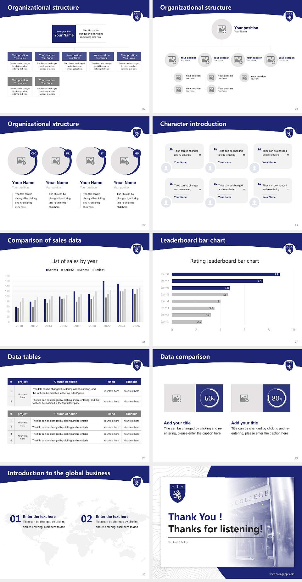 The King’S College Academic Presentation/Research Findings Report PPT Template4:3 ratio PPT effect preview image4