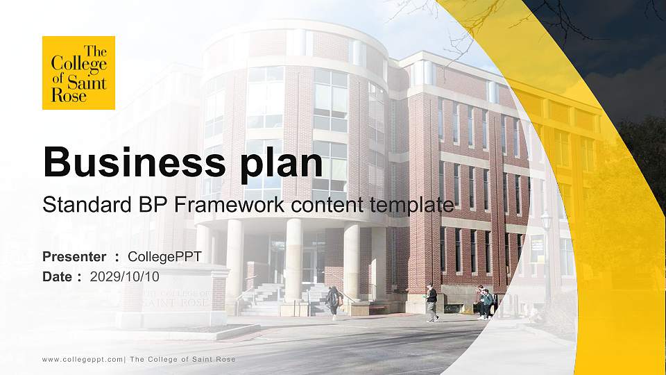 The College of Saint Rose Competition/Entrepreneurship Contest PPT Template16:9 ratio PPT effect preview image