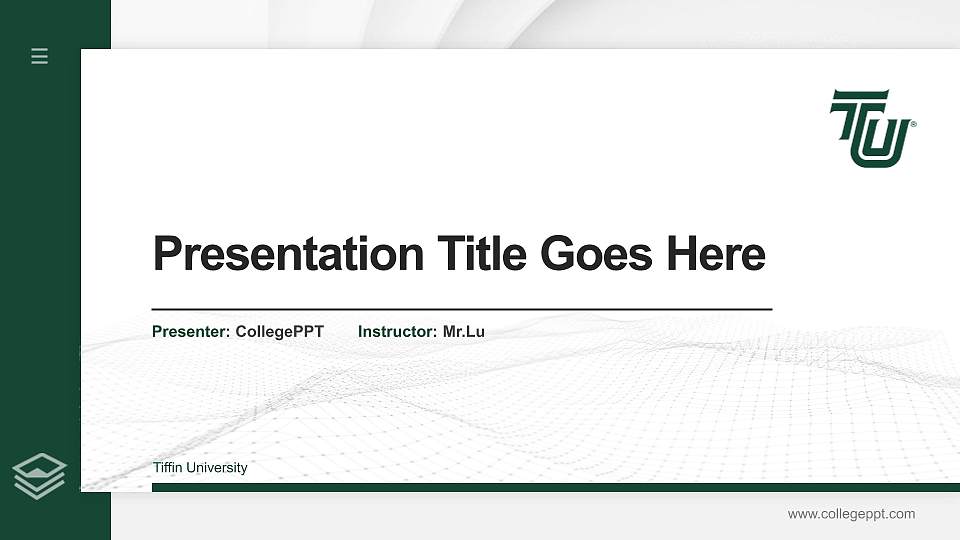 Tiffin University Thesis Proposal/Graduation Defense PPT Template16:9 ratio PPT effect preview image