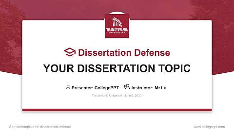 Transylvania University Graduation Thesis Defense PPT Template