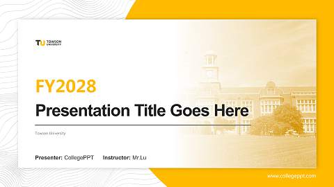 Towson University Academic Presentation/Research Findings Report PPT Template
