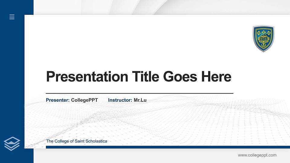 The College of Saint Scholastica Thesis Proposal/Graduation Defense PPT Template16:9 ratio PPT effect preview image