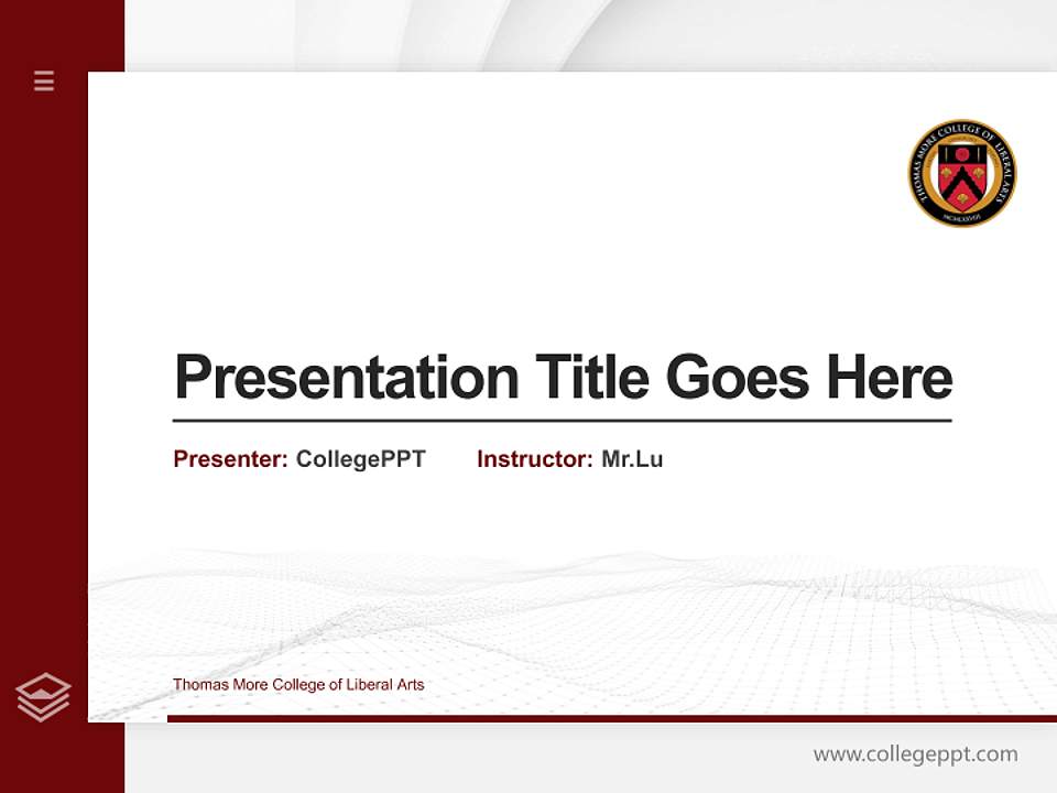 Thomas More College of Liberal Arts Thesis Proposal/Graduation Defense PPT Template4:3 ratio PPT effect preview image5