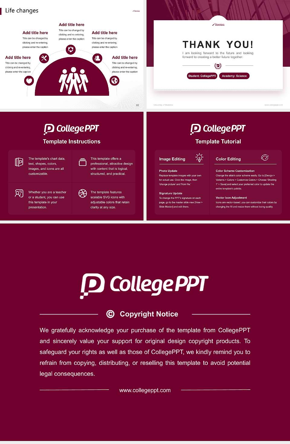 University of Montana National Scholarship Defense PPT Template4:3 ratio PPT effect preview image4