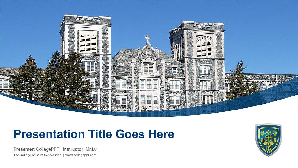 The College of Saint Scholastica Course/Courseware Creation PPT Template16:9 ratio PPT effect preview image