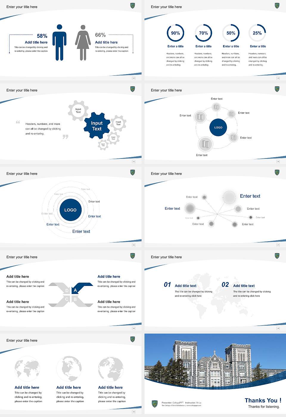 The College of Saint Scholastica Course/Courseware Creation PPT Template16:9 ratio PPT effect preview image4