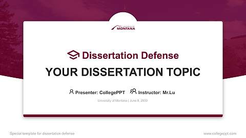 University of Montana Graduation Thesis Defense PPT Template