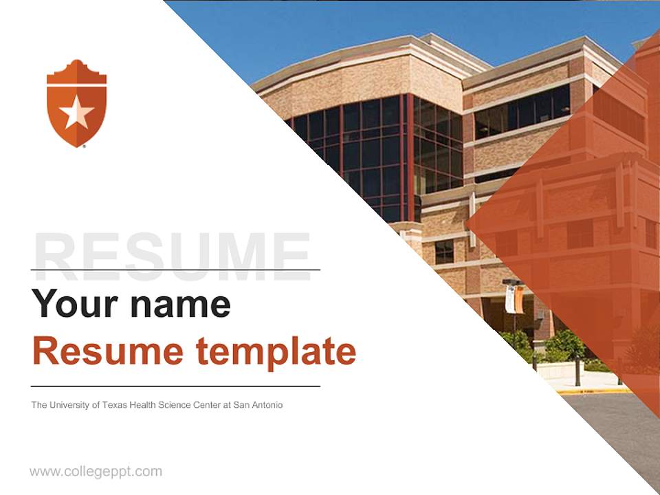 The University of Texas Health Science Center at San Antonio Resume PPT Template4:3 ratio PPT effect preview image5