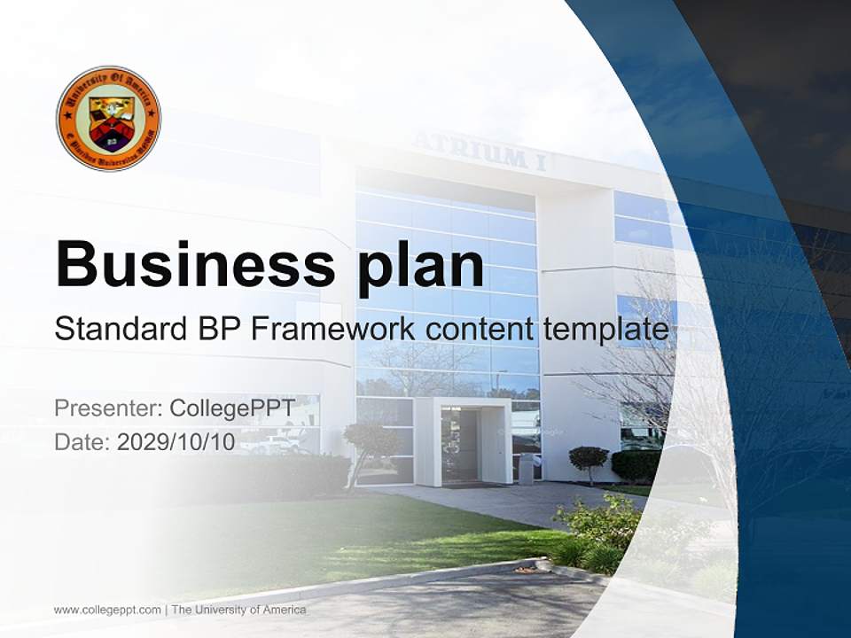 The University of America Competition/Entrepreneurship Contest PPT Template4:3 ratio PPT effect preview image9